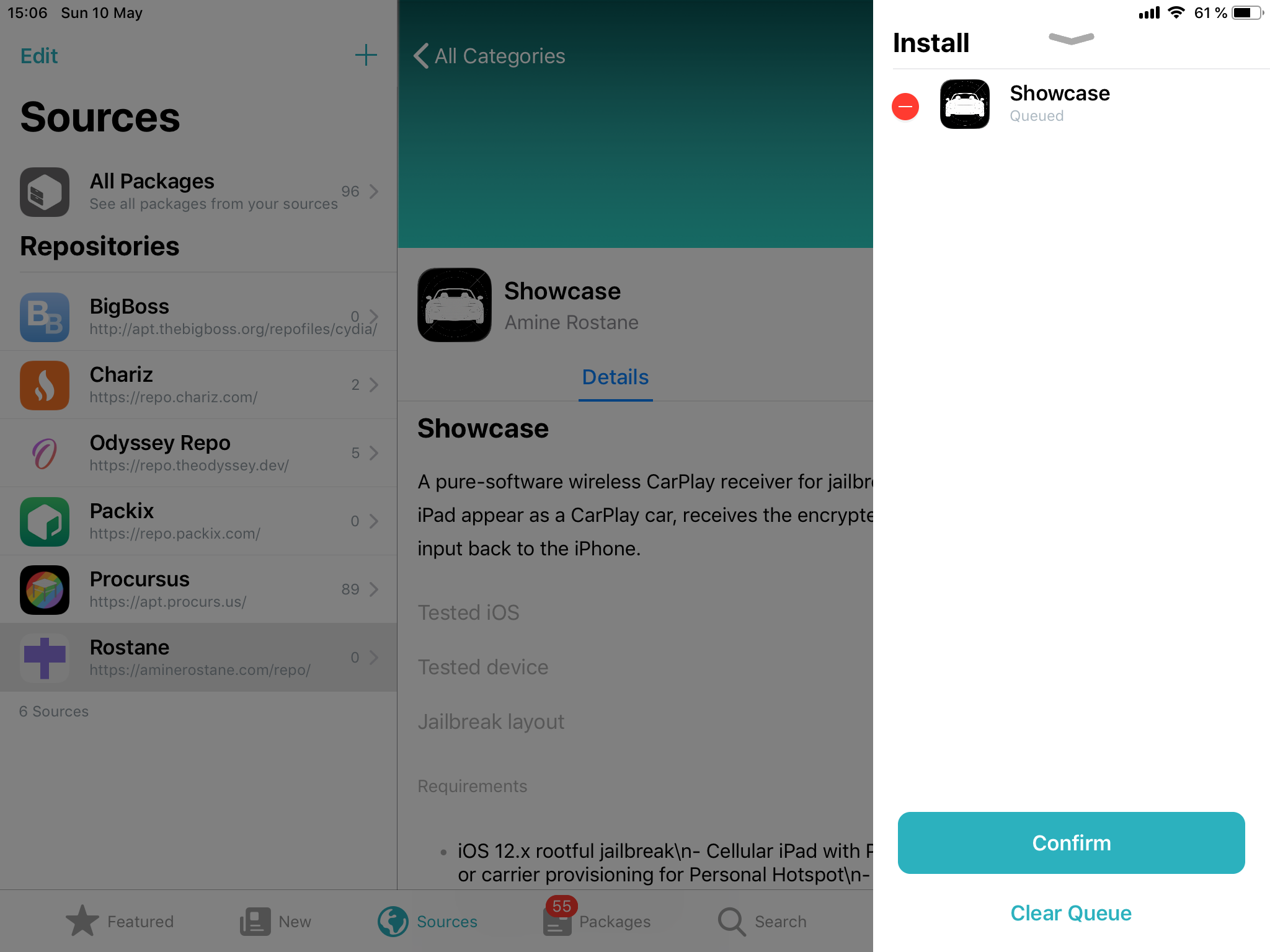 Install queued, pending confirmation